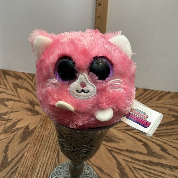 Amazing Squishee Other - Amazing Squishee Plushies Whiskers Pink Cat Plush Stuffed Toy 3.5" THERAPY BALL‎